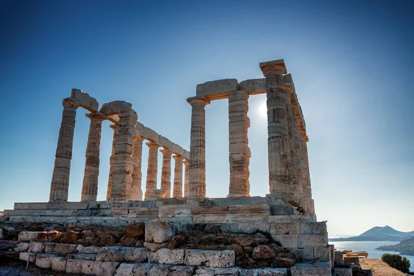 Ναός Του Ποσειδώνα Στο Καπ Σούνιο Ελλάδα — Φωτογραφία Αρχείου