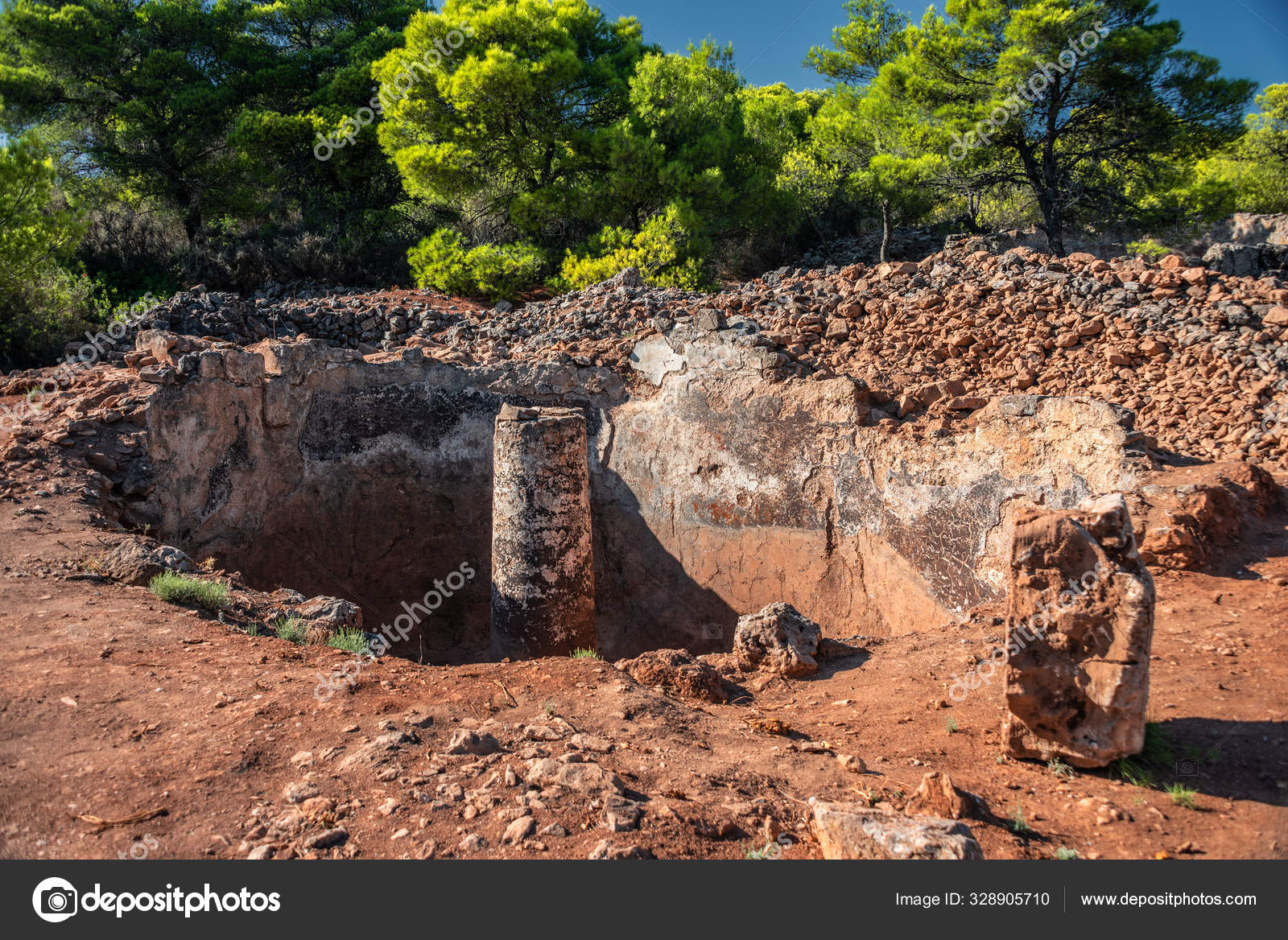 Impressive View Historical Site Lavrion Ancient Silver Mines Stock Photo by  ©Charly7777 328905710