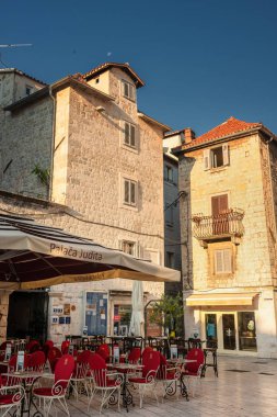 Hırvatistan 'ın eski Split kentinde Sabah Sahnesi