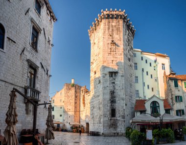 Hırvatistan 'ın eski Split kentinde Sabah Sahnesi