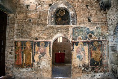 Yunanistan 'ın Arta kentindeki Panagia Parigoritissa (M.S. 13. yüzyıl) Bizans Kilisesi' nin içinde.