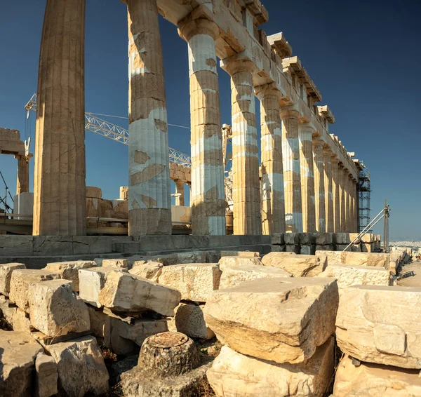 Vista Lateral Parthenon Acrópole Atenas Grécia — Fotografia de Stock