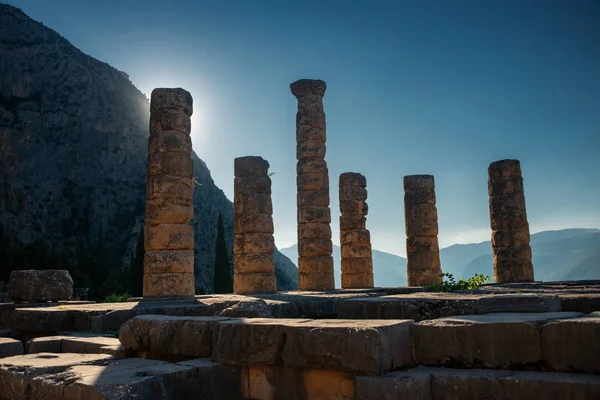 Apollo Temple Delphi Archaeological Site Mount Parnassus Delphi Famous Oracle — 图库照片