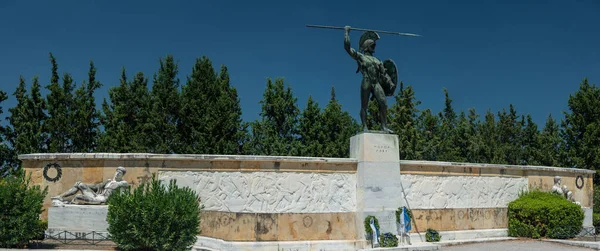 Monument Commémore Bataille 300 Soldats Spartiates Ont Tenu Distance Une — Photo