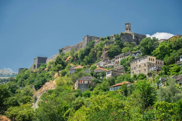 Widok Stare Miasto Gjirokaster Dziedzictwo Unesco Albania — Zdjęcie stockowe