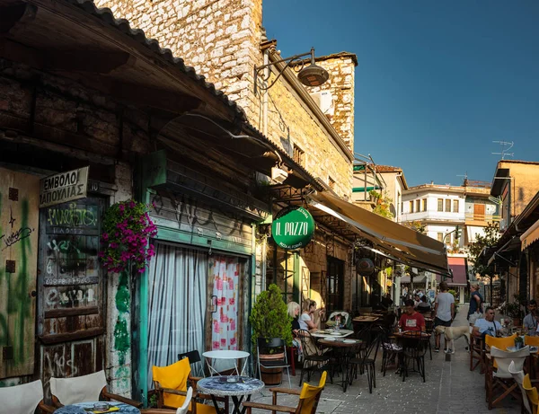 Cafés Restaurantes Idílicos Casco Antiguo Ioannia Grecia — Foto de Stock