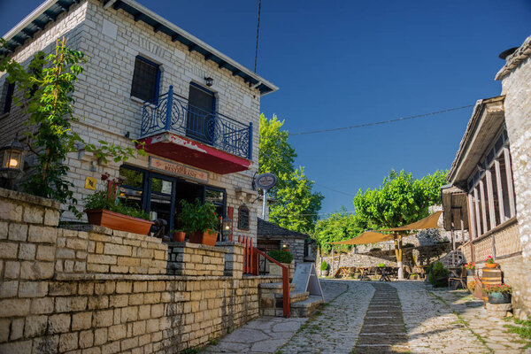 Monodendri village, one of the most beautiful picturesque villages in mountainous Greece. Situated in Zagori region, Ioannina, Epirus, Greece, Europe. 