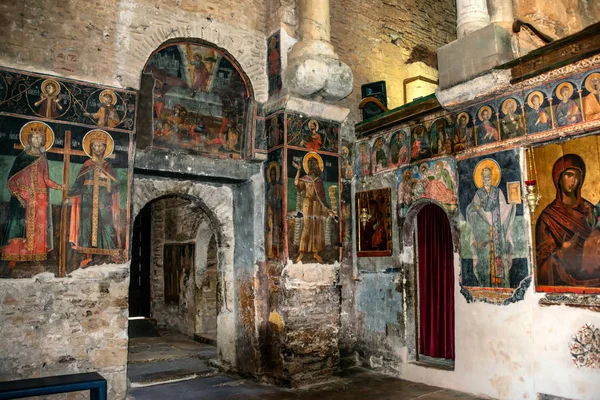 希腊阿尔塔Panagia Parigoritissa 公元13世纪 拜占庭教堂的内景 — 图库照片