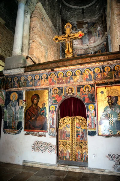 Vista Interior Iglesia Bizantina Panagia Parigoritissa Siglo Xiii Arta Grecia —  Fotos de Stock