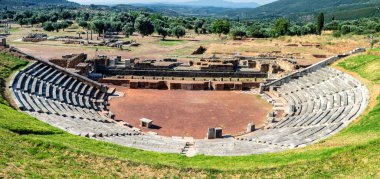 Peloponnese, Yunanistan, antik tiyatro Messini kalıntıları