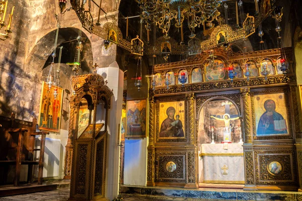 Binnen Gezicht Mega Spilaio Het Klooster Van Dormition Van Theotokos — Stockfoto