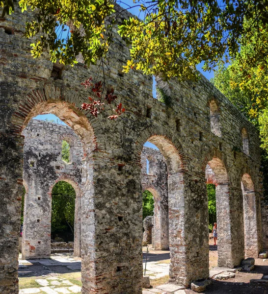 Impressions of the Ancient town Butrint (Buthrotum) - touristic attraction in Albania. Summertime traveling. Amazing original old town with fantastic stone architecture.