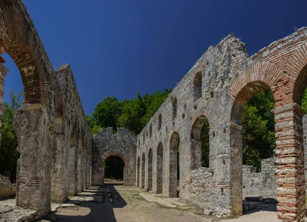 Ókori Butrint Buthrotum Város Benyomásai Turisztikai Attrakció Albániában Nyári Utazás — Stock Fotó