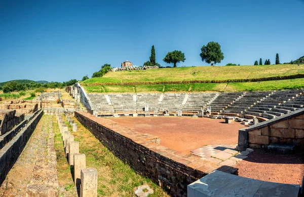 Ruinerna Teater Antikens Messini Peloponnesos Grekland — Stockfoto