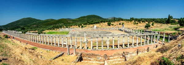 Άποψη Του Αρχαίου Ελληνικού Σταδίου Στην Αρχαία Μεσσήνη — Φωτογραφία Αρχείου