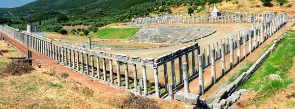 Yunanistan Antik Messini Kentindeki Antik Yunan Stadyumu Manzarası — Stok fotoğraf