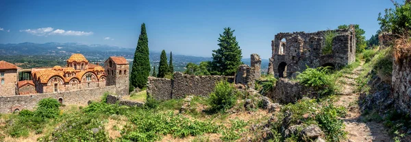 Mystras Középkori Bizánci Várvárosának Benyomásai Közel Spárta Városához Lakóniához Peloponnészoszhoz — Stock Fotó