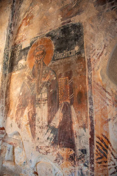 Frescos Dentro Antigua Iglesia Metamorfosis Sotiras Nomitsi Mani Grecia — Foto de Stock