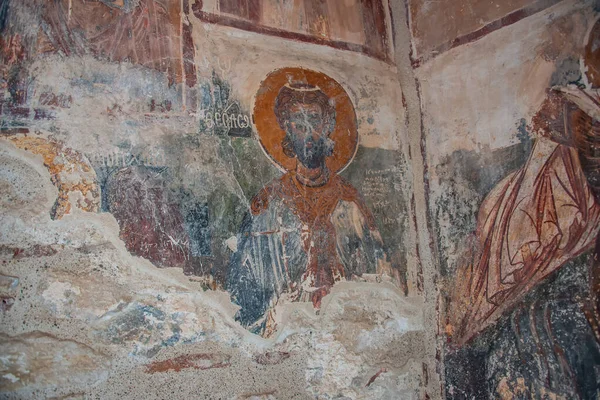 Frescos Dentro Antigua Iglesia Metamorfosis Sotiras Nomitsi Mani Grecia —  Fotos de Stock