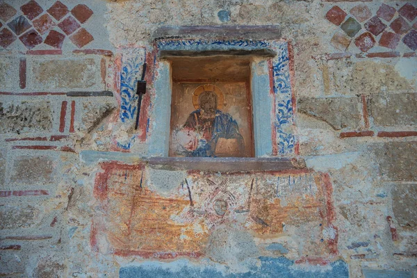 Frescos Starém Kostele Metamorfóza Sotiras Nomitsi Mani Řecko — Stock fotografie