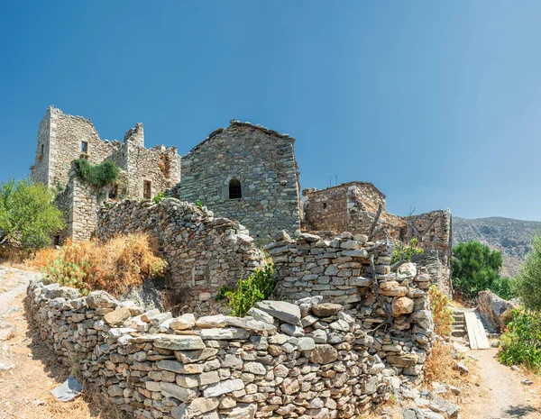 Old Abandoned Tower Houses Vathia Mani Peninsula Laconia Peloponnese Europe — 스톡 사진