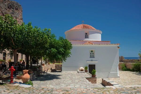 Church Panagia Chrysafitissa Major Landmark Old Town Monemvasia — 스톡 사진