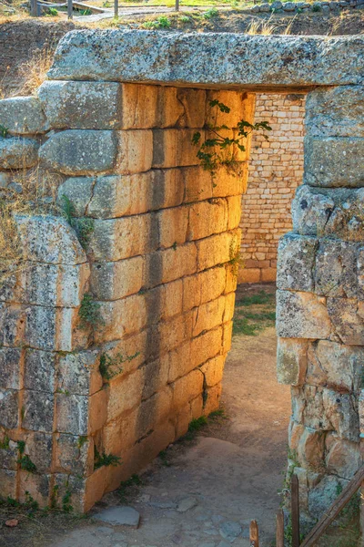 Vista Tumba Tholos Egisto Sitio Arqueológico Micenas Peloponeso Grecia — Foto de Stock