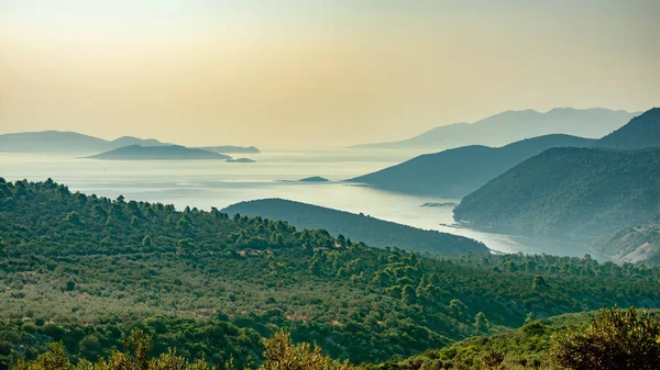 Vista Mañana Sobre Mar Ageo Sur Peleponnes Grecia — Foto de Stock