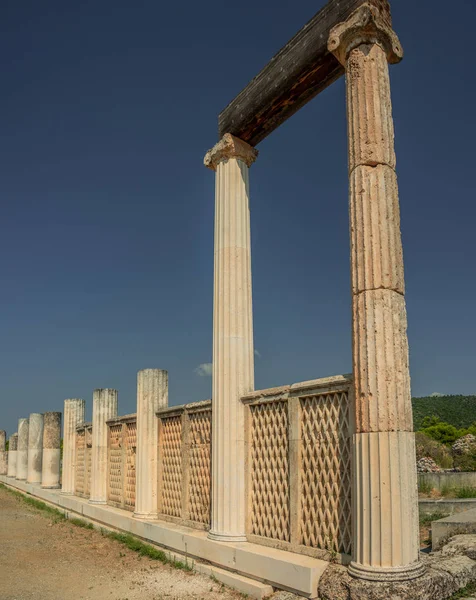 Colums Abaton Epidaurus Peloponnese Grécia Santuário Asclépio Epidauro Património Mundial — Fotografia de Stock