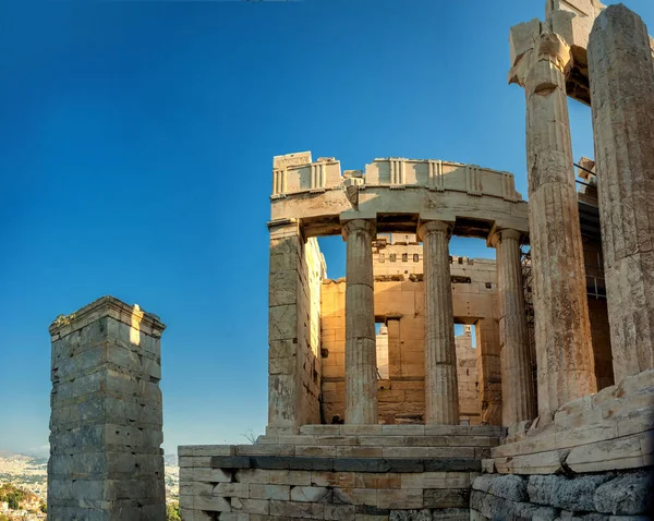 Propylaea Acropolis Esta Entrada Antiga Acropolis Dos Marcos Principais Atenas — Fotografia de Stock
