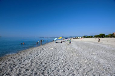 Calabria, Güney İtalya 'da Sonsuz Güzel Beyaz Kum Plajı