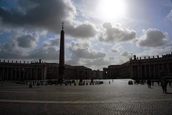 Early Morning Panorama Peter Square Rome Vatican — 스톡 사진