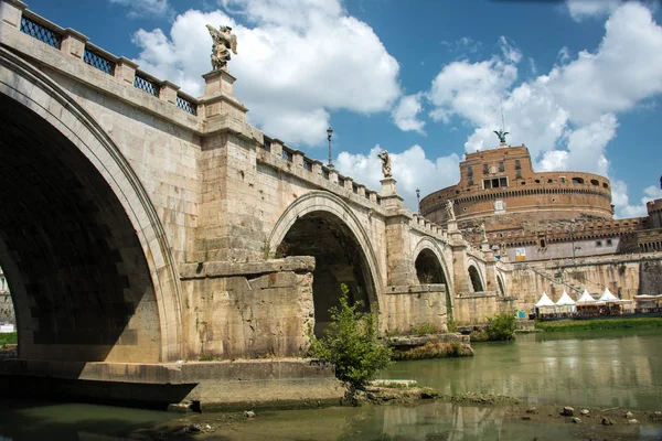 Malerischer Blick Auf Die Antike Burg Und Ponte Sant Angelo — Stockfoto