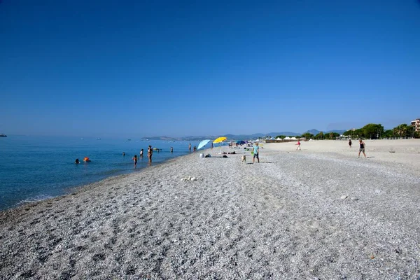 Niekończąca Się Piękna Plaża White Sand Kalabrii Południowe Włochy — Zdjęcie stockowe
