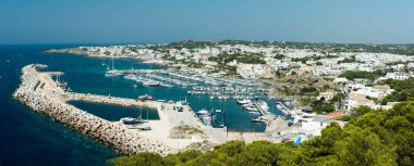 Panoramik Santa Maria di Leuca, Marina di Leuca ve Punta Ristola, Apulia, İtalya