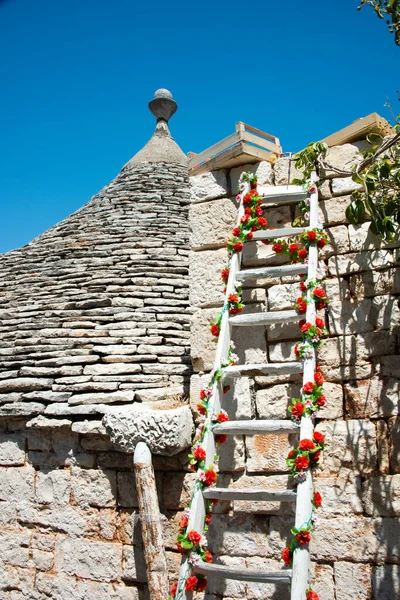 Alberobello Famous Trulli Characteristic Cone Roofed Houses Itria Valley Apulia — стоковое фото