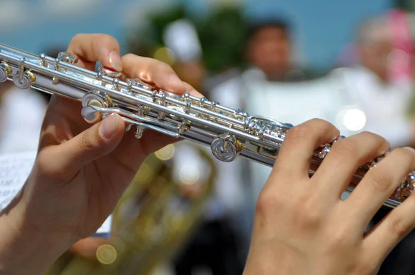 Nahaufnahme Eines Trompeters Während Des Festivals Der Wiener City — Stockfoto