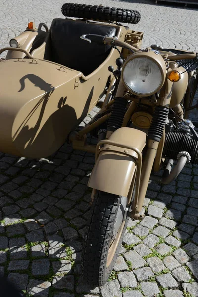 Motocicletas Militares Bmw R60 Foto Tomada Steyr Plaza Principal Originalmente —  Fotos de Stock