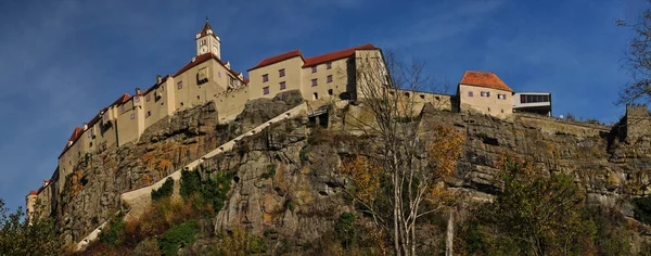 Panoramiczny Widok Zamek Riegersburg Wschodu Widok Przodu — Zdjęcie stockowe