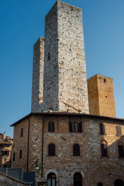 Δρόμοι Και Πύργοι Του San Gimignano Μικρή Μεσαιωνική Πόλη Στην — Φωτογραφία Αρχείου