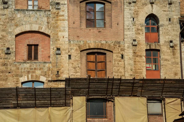 Ruas Torres San Gimignano Pequena Cidade Medieval Toscana Itália — Fotografia de Stock