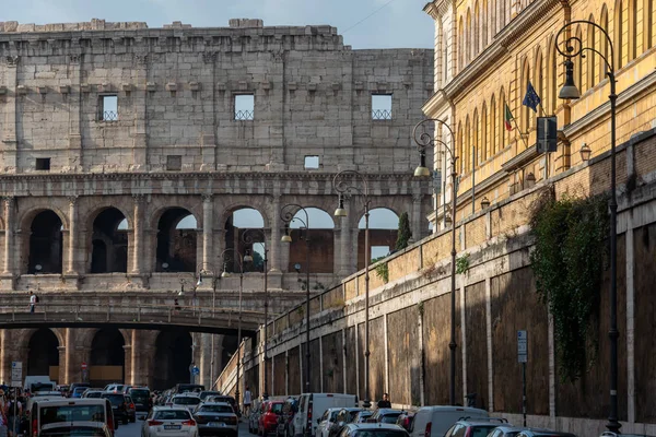 Стена Ряды Арок Римского Амфитеатра Колизея Рим Италия Концепции Путешествий — стоковое фото