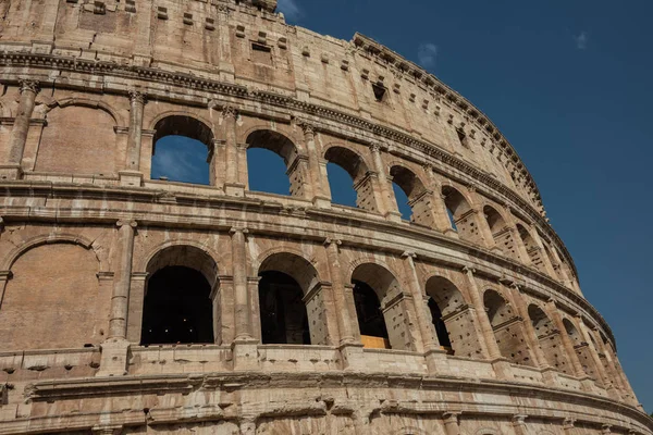 Складний Детальний Огляд Стін Рядів Арки Римського Амфітеатру Колізей Рим — стокове фото