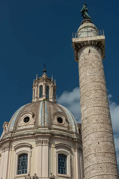 Coluna Trajano Uma Coluna Triunfal Romana Que Comemora Vitória Imperador — Fotografia de Stock