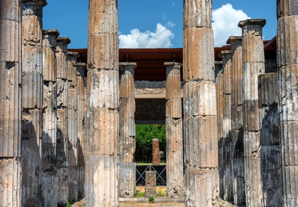 Oude Ruïnes Pompeii Romeinse Stad Verwoest Tijdens Uitbarsting Van Vesuvius — Stockfoto