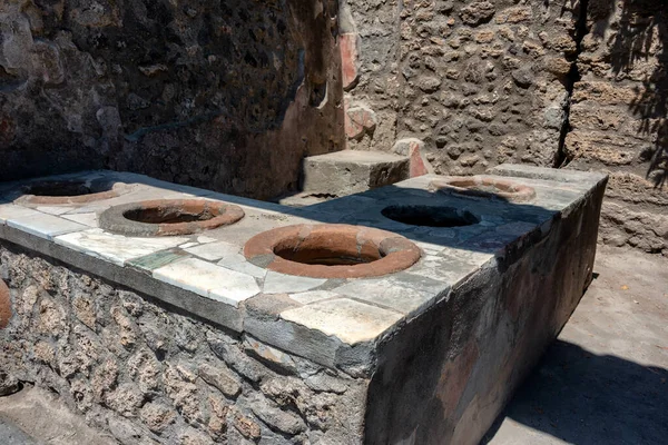 Cocina Tradicional Casa Pompeya Antigua Ciudad Romana Destruida Por Erupción —  Fotos de Stock