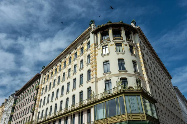 Majolikahaus Majolica Casa Apartamento Projetado Pelo Arquiteto Otto Wagner Estilo — Fotografia de Stock