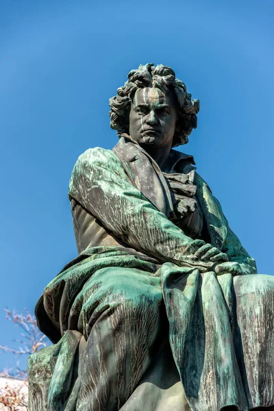 Beeldhouwkunst Van Ludwig Van Beethoven Wenen Hieronder Staat Een Oude — Stockfoto