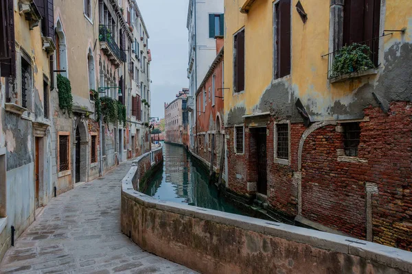 Venecia Frío Invierno Diciembre Fuera Ruta Turística Golpeado Esquinas Ocultas — Foto de Stock