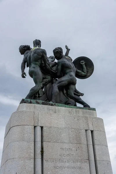 Détail Des Sculptures Monument Commémoratif Guerre Sur Colline San Giusto — Photo